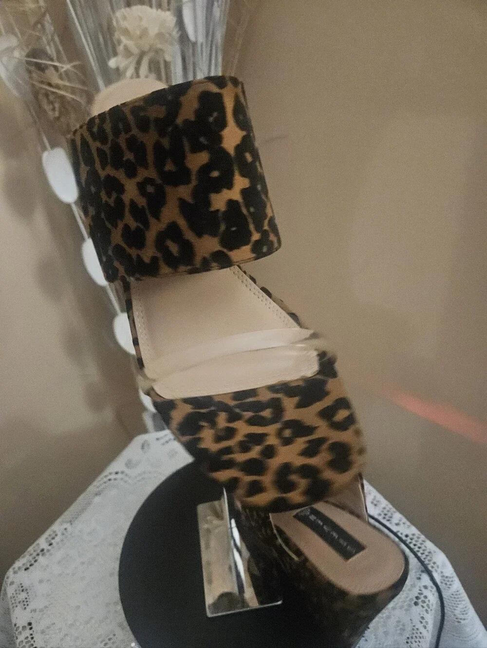 💞❣️Womens Steve Madden Leopard Print Wedge Sandal - Size 9.5 - 4